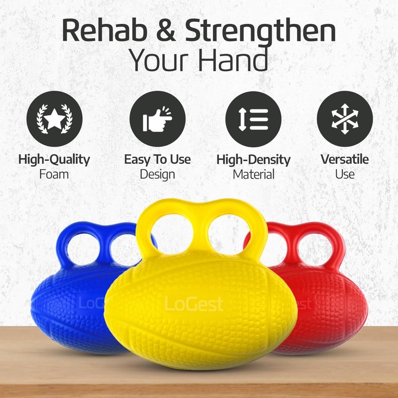 Logest 3 Pack Hand Strengthener Devices Ball Exercisers - 3 Level Set for Therapy, Arthritis and Carpal Tunnel - Lightweigt Training Equipment Targets Fingers and Wrist Hand Exercisers for Strength 6J094G - Image 4